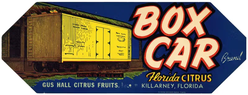 Box Car Brand Florida Citrus Label — Anonymous