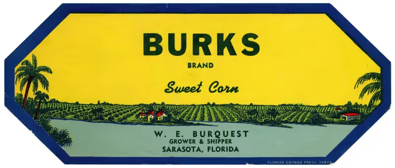 Этикетка сладкой кукурузы Burks Brand by Аноним, 1930-1950 — digital art print download