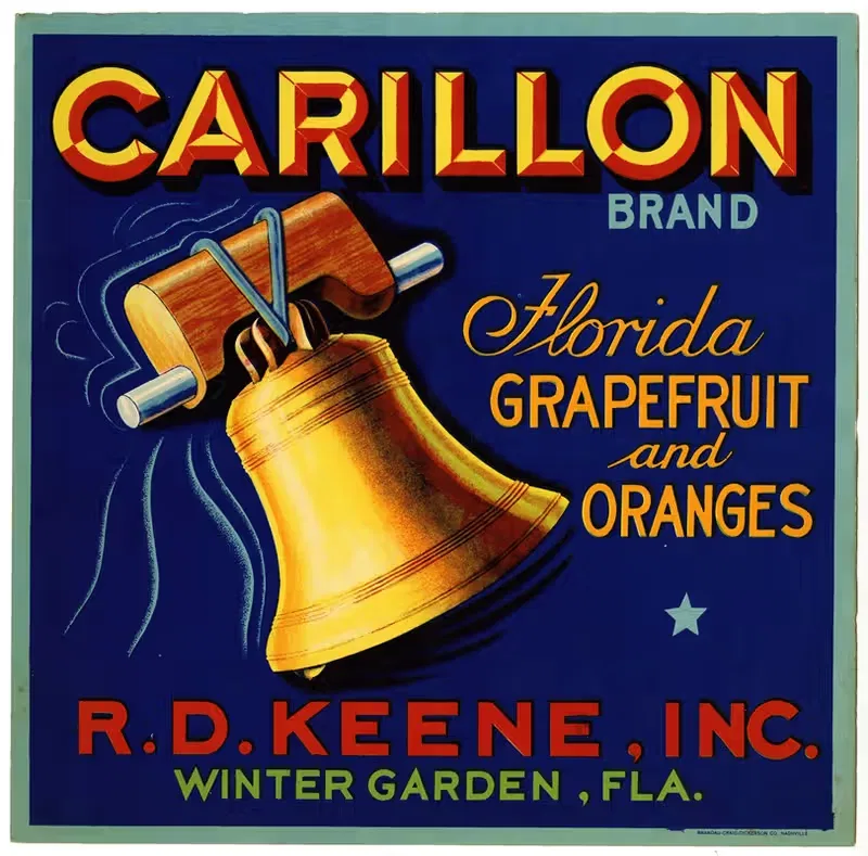 Этикетка грейпфрутов и апельсинов Carillon Brand Florida — Аноним