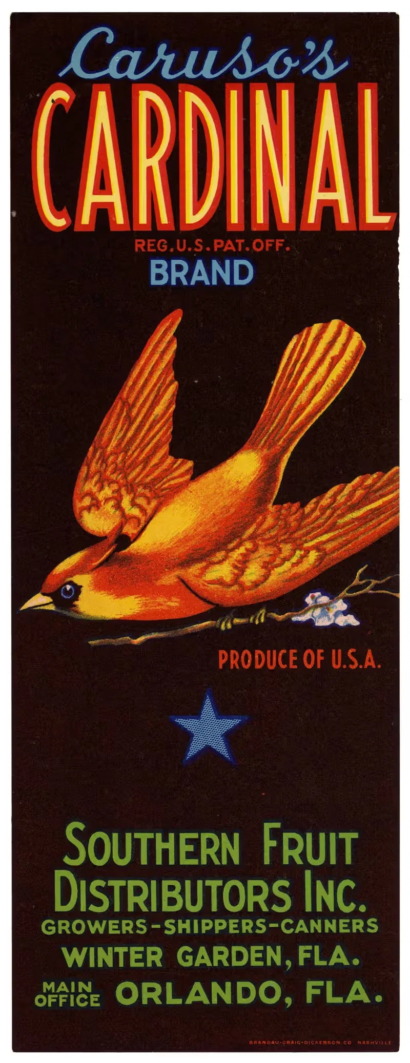 Этикетка фруктов Карузо by Аноним, 1930-1950 — digital art print download