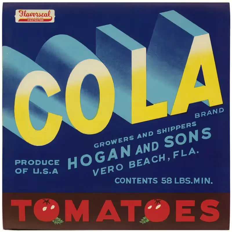 Этикетка помидоров Cola Brand by Аноним, 1930-1950 — digital art print download