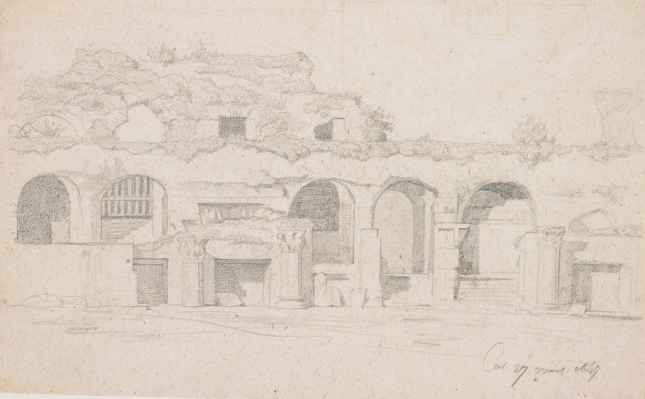 Study of Antique Ruins by Louis-Georges Brillouin, 1847 — digital art print download