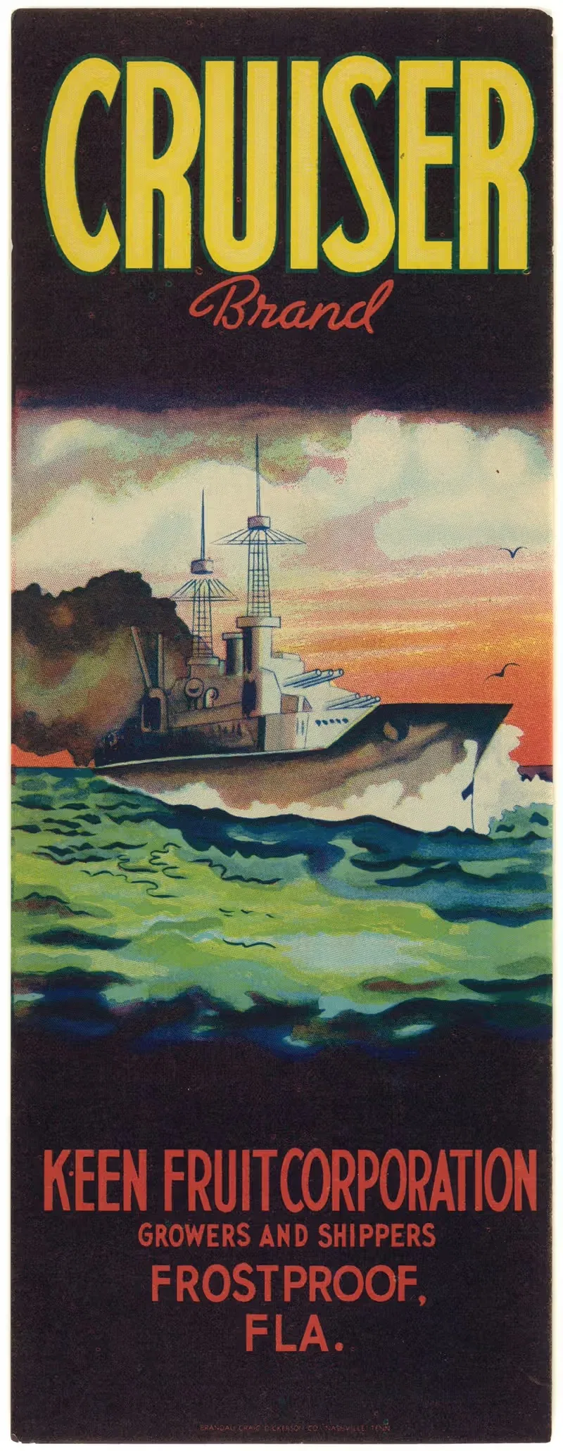 Этикетка фруктов Cruiser Brand by Аноним, 1930-1950 — digital art print download