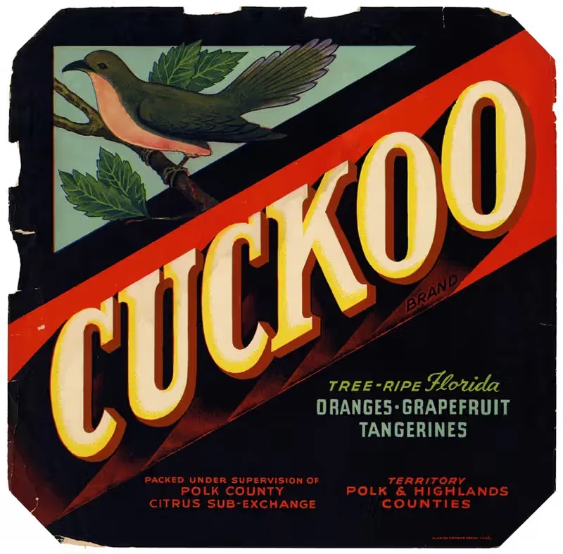 Этикетка цитрусовых Cuckoo Brand by Аноним — digital art print download