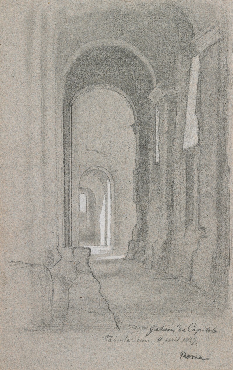 View of the Tabularium, Rome by Louis-Georges Brillouin, 1847 — digital art print download