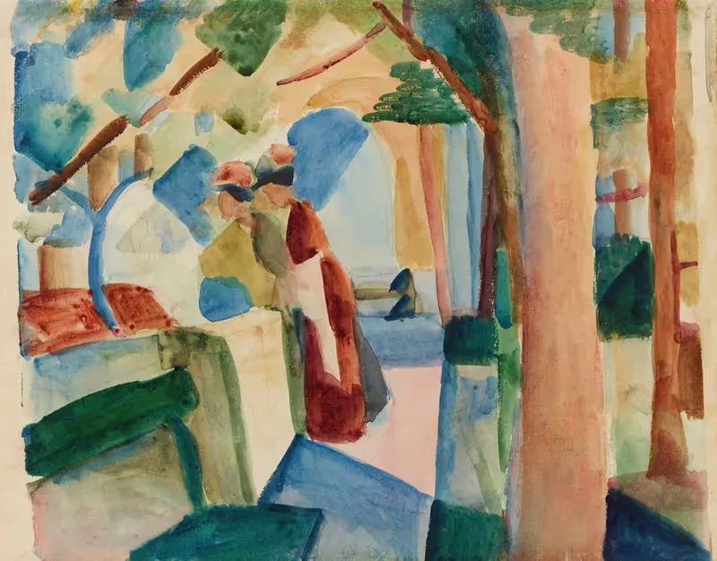 На кладбище в Туне by Август Макке, 1914 — digital art print download