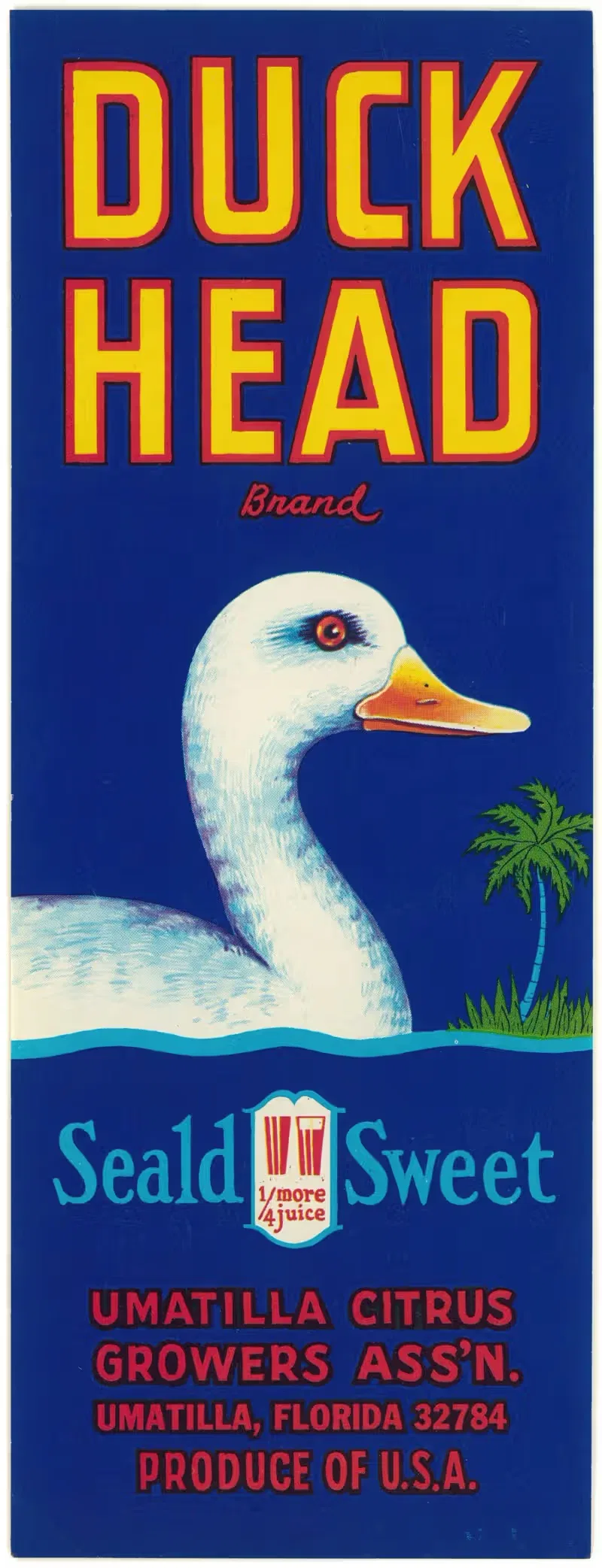 Этикетка цитрусовых Duck Head Brand by Аноним, 1930-1950 — digital art print download