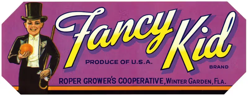 Этикетка цитрусовых Fancy Kid Brand — Аноним