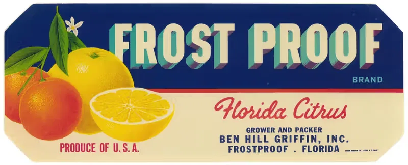 Frost Proof Brand Citrus Label — Anonymous