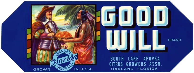 Этикетка цитрусовых Good Will Brand by Аноним, 1930-1950 — digital art print download