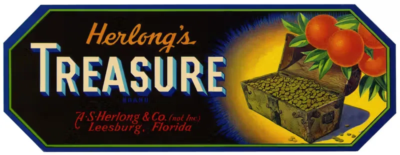 Этикетка цитрусовых Herlong's Treasure Brand — Аноним