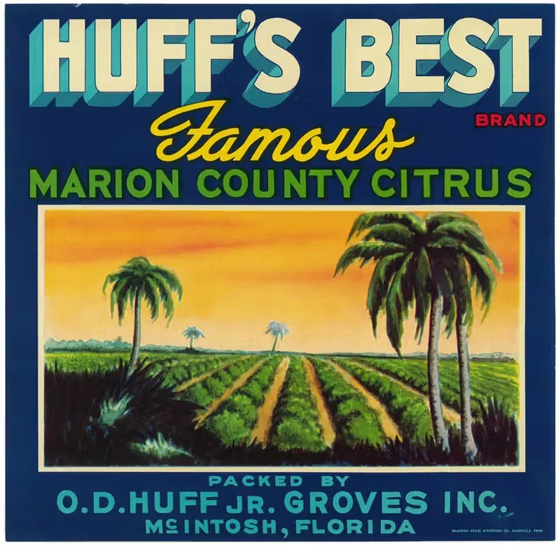 Этикетка цитрусовых Huff's Best Brand — Аноним
