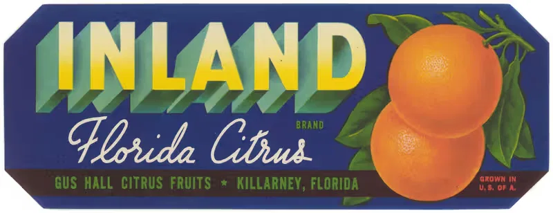 Inland Brand Florida Citrus Label — Anonymous