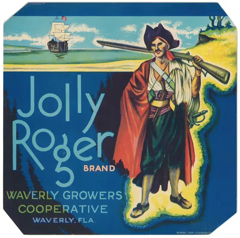 Jolly Roger Brand Produce Label — Anonymous