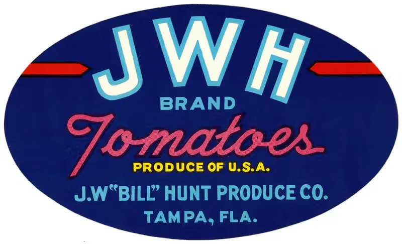 Этикетка помидоров JWH Brand by Аноним, 1930-1950 — digital art print download