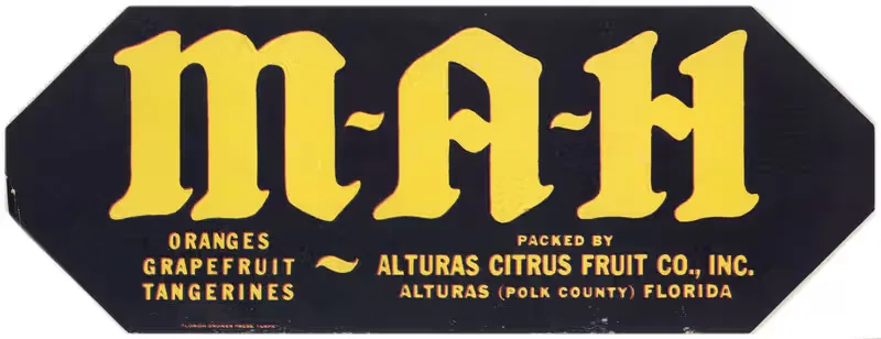 Этикетка M-A-H Citrus by Аноним, 1930-1950 — digital art print download