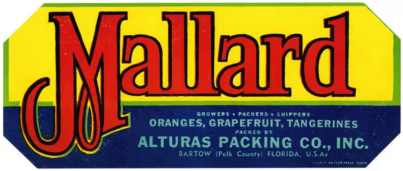 Mallard Citrus Label by Anonymous, 1930-1950 — digital art print download