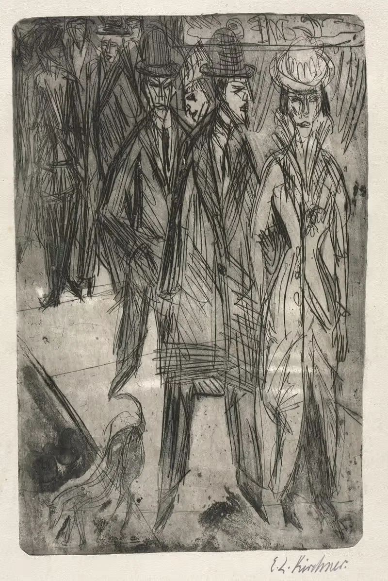 На улице by Эрнст Людвиг Кирхнер, c. 1914 — digital art print download