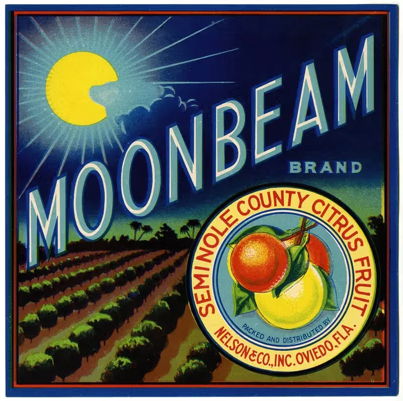 Этикетка цитрусовых Moonbeam Brand by Аноним — digital art print download