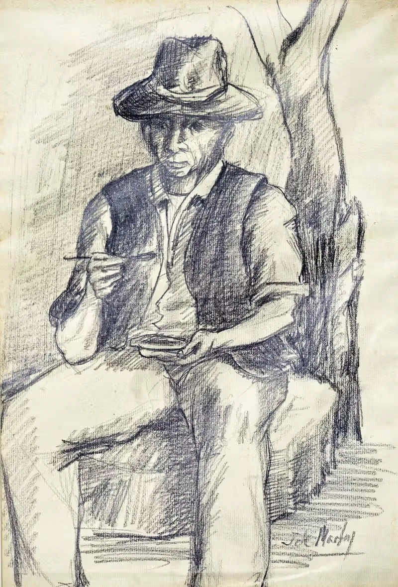 Labrador comiendo migas by José de Martín Simón, 1960 — digital art print download