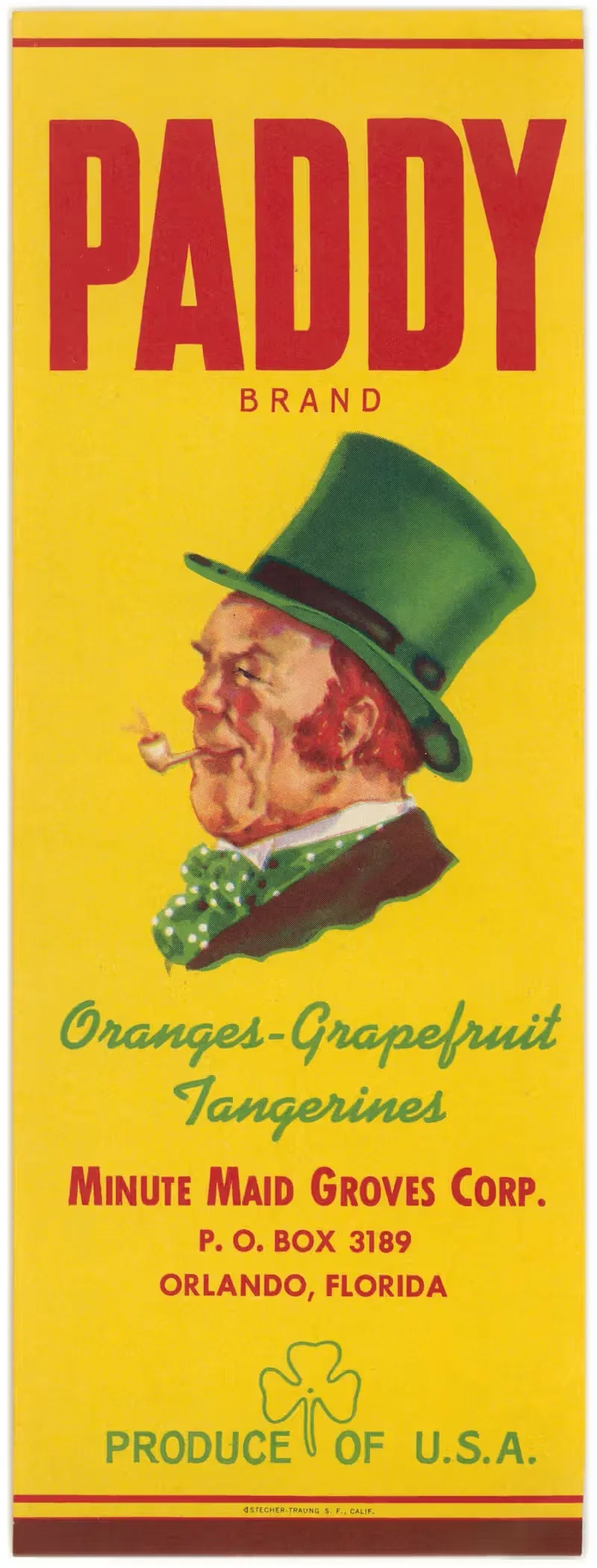 Этикетка цитрусовых Пэдди Бранда by Аноним, 1930-1950 — digital art print download