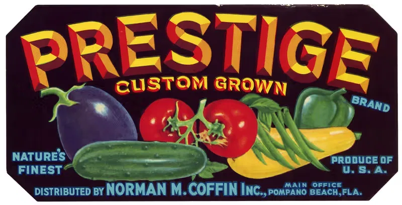 Этикетка продукции Prestige Brand — Аноним