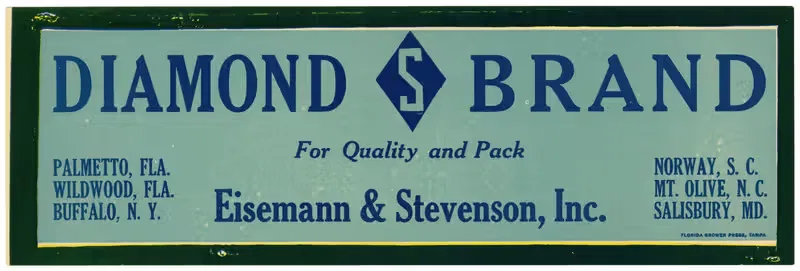 Produce Label for Diamond S Brand – Green — Anonymous