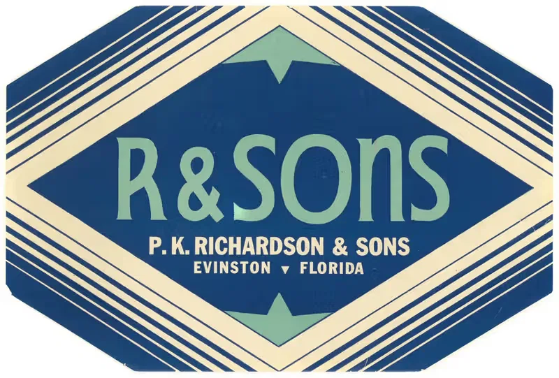 Этикетка продукции R and Sons by Аноним, 1930-1950 — digital art print download