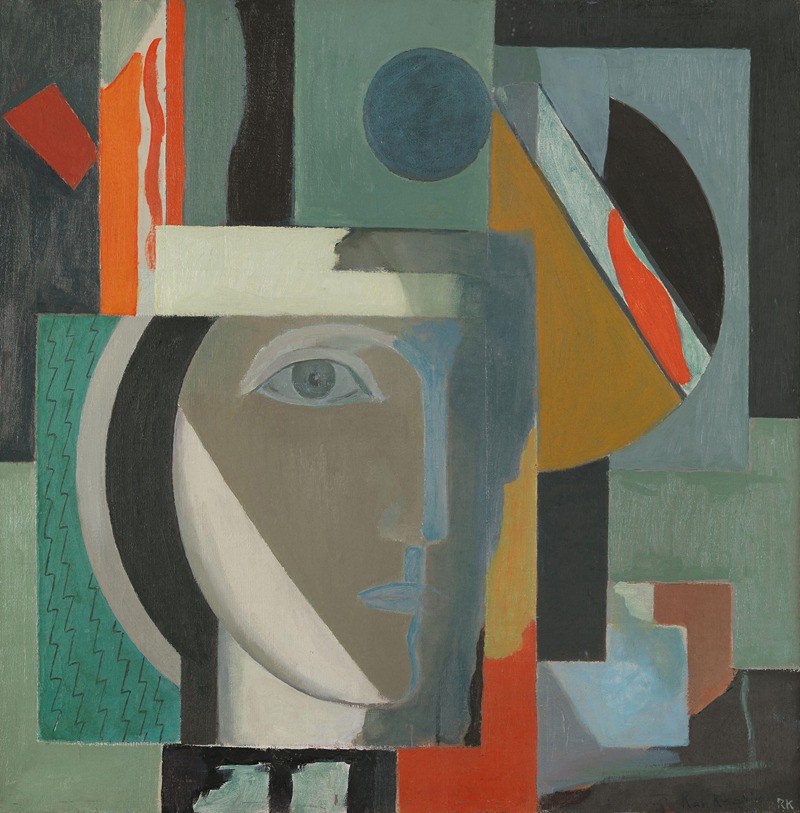 Composition with a Head by Ragnhild Kaarbø — digital art print download
