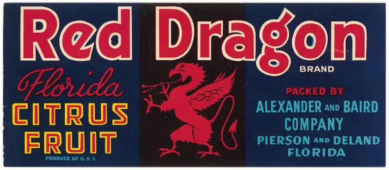 Red Dragon Brand Florida Citrus Fruit Label — Anonymous