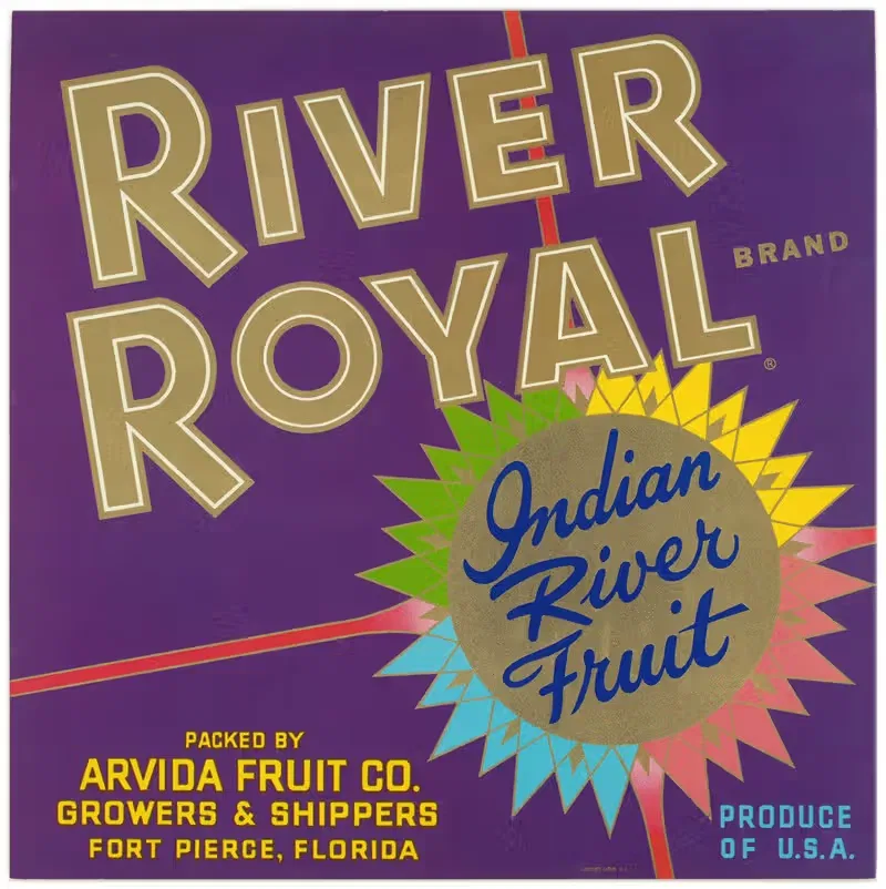 Этикетка цитрусовых River Royal Brand by Аноним, 1930-1950 — digital art print download