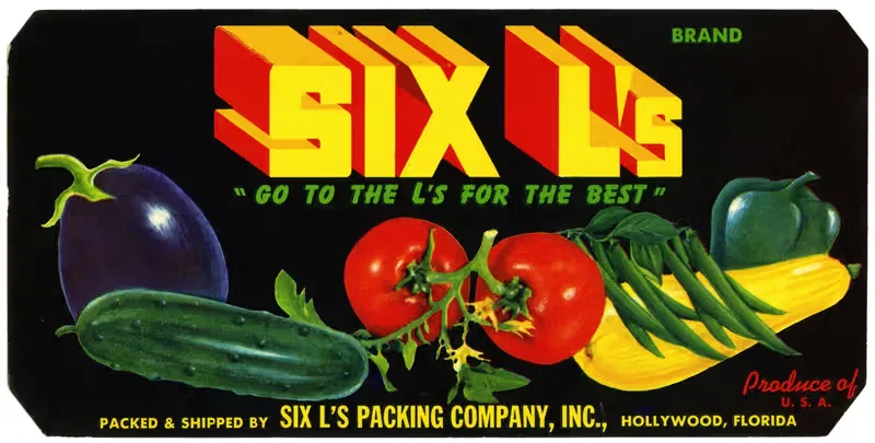 Этикетка продукции Six L's Brand by Аноним, 1930-1950 — digital art print download