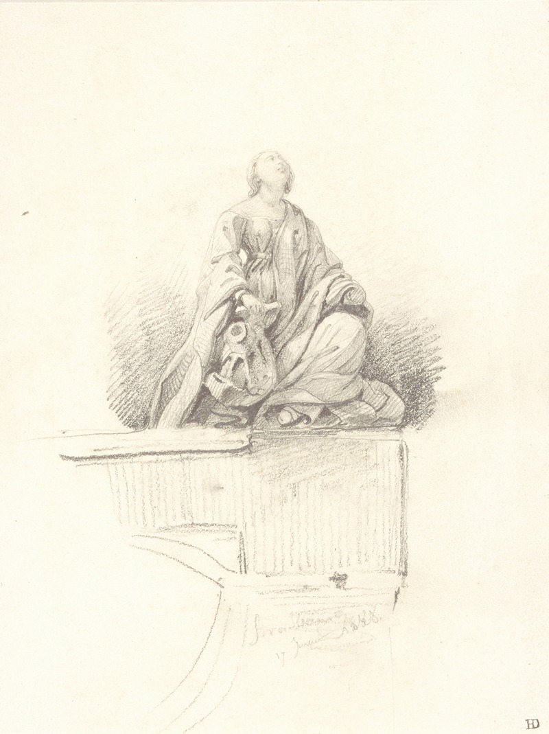 Study of a Figural Monument by Поль Деларош, 1838 — digital art print download