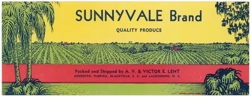 Этикетка продукции Sunnyvale Brand — Аноним