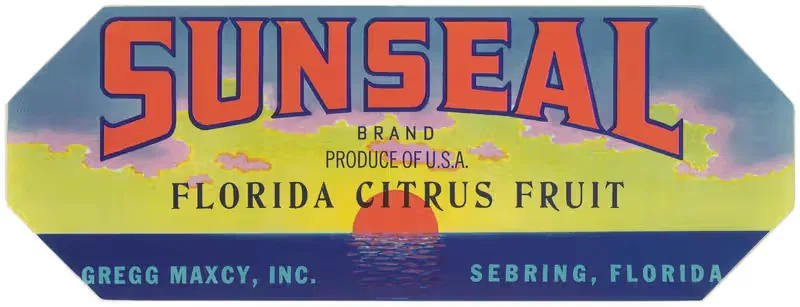 Sunseal Brand Florida Citrus Fruit Label — Anonymous