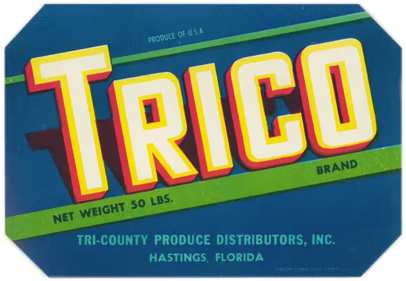 Trico Brand Produce Label — Anonymous