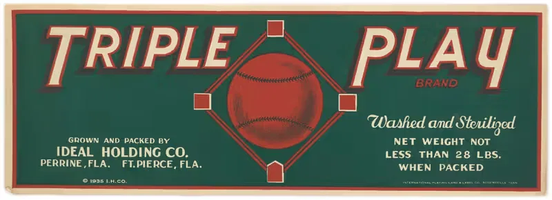 Triple Play Brand Produce Label — Anonymous