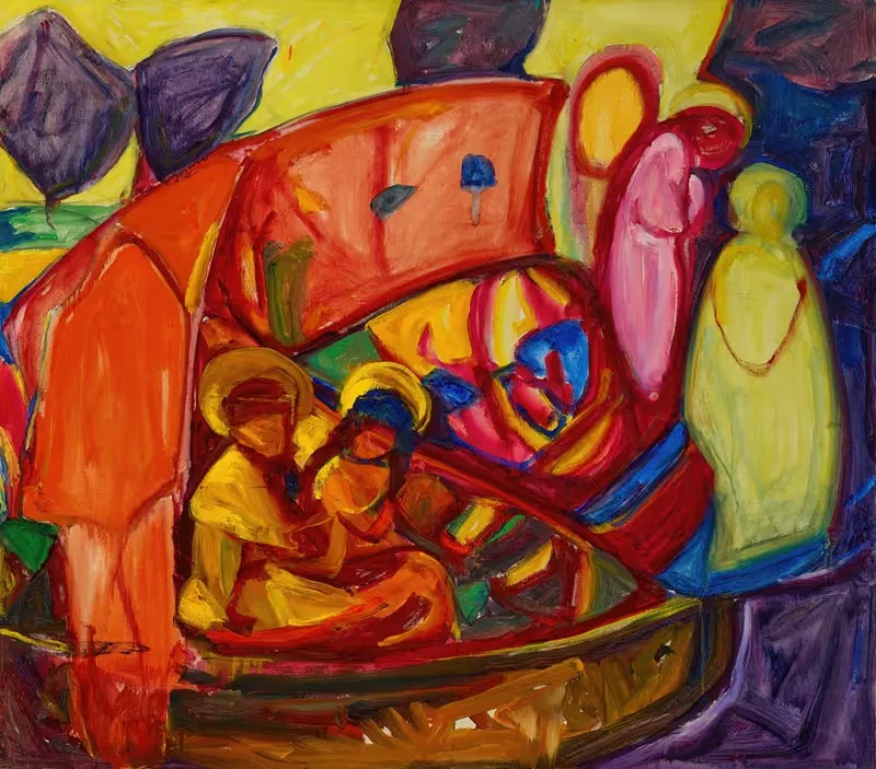 Komposition (Anbetung Heilige Ursula) — Adolf Hölzel