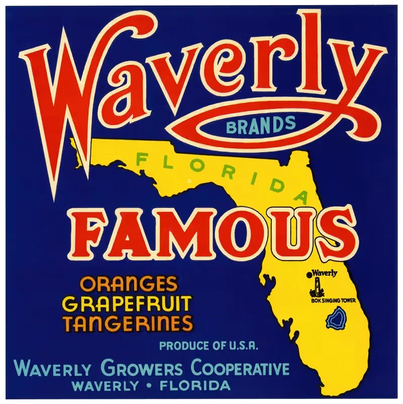 Этикетка цитрусовых Waverly Brands by Аноним, 1930-1950 — digital art print download