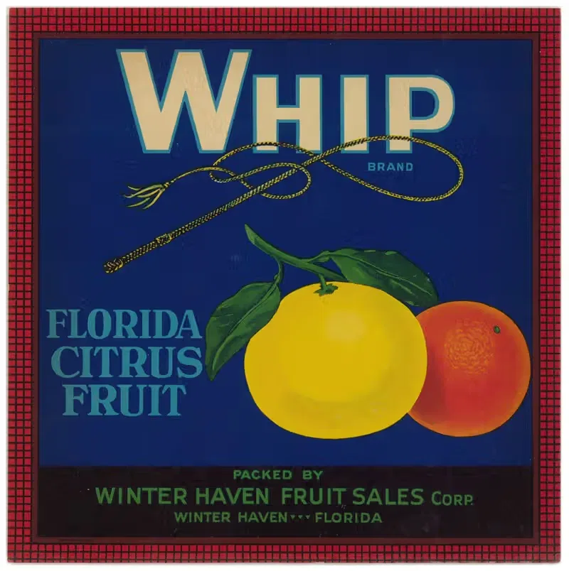 Whip Brand Florida Citrus Fruit Label — Anonymous