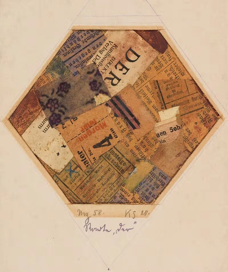 Mz 58, Worte 'der' by Kurt Schwitters, 1920 — digital art print download