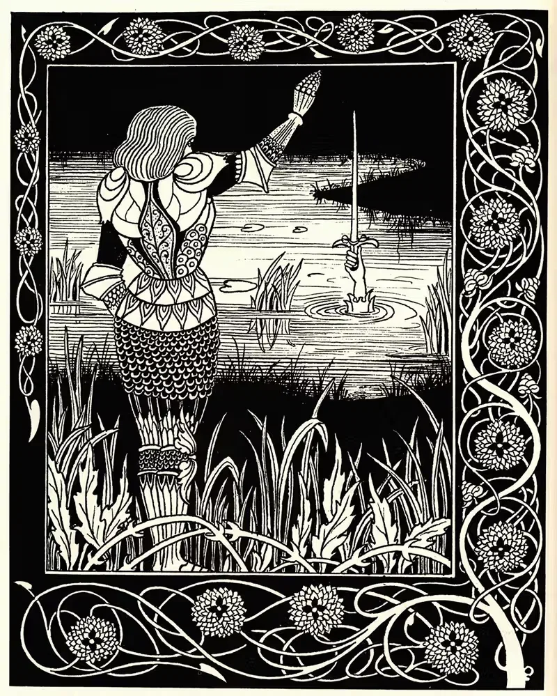 Экскалибур в озере by Обри Винсент Бирдсли, 1893 — digital art print download