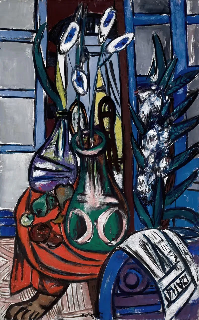 Большая натюрмортная интерьер (Синий) by Макс Бекманн, 1949 — digital art print download