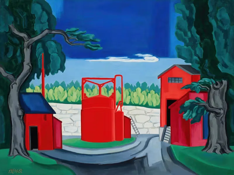 Pagoda (Red Tank West Quincy) — Oscar Bluemner