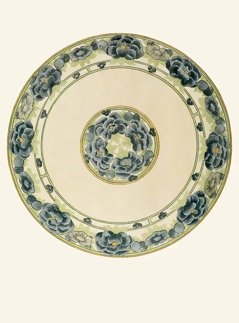 Plate with Chinese Flower Motif — Eleanor Stewart