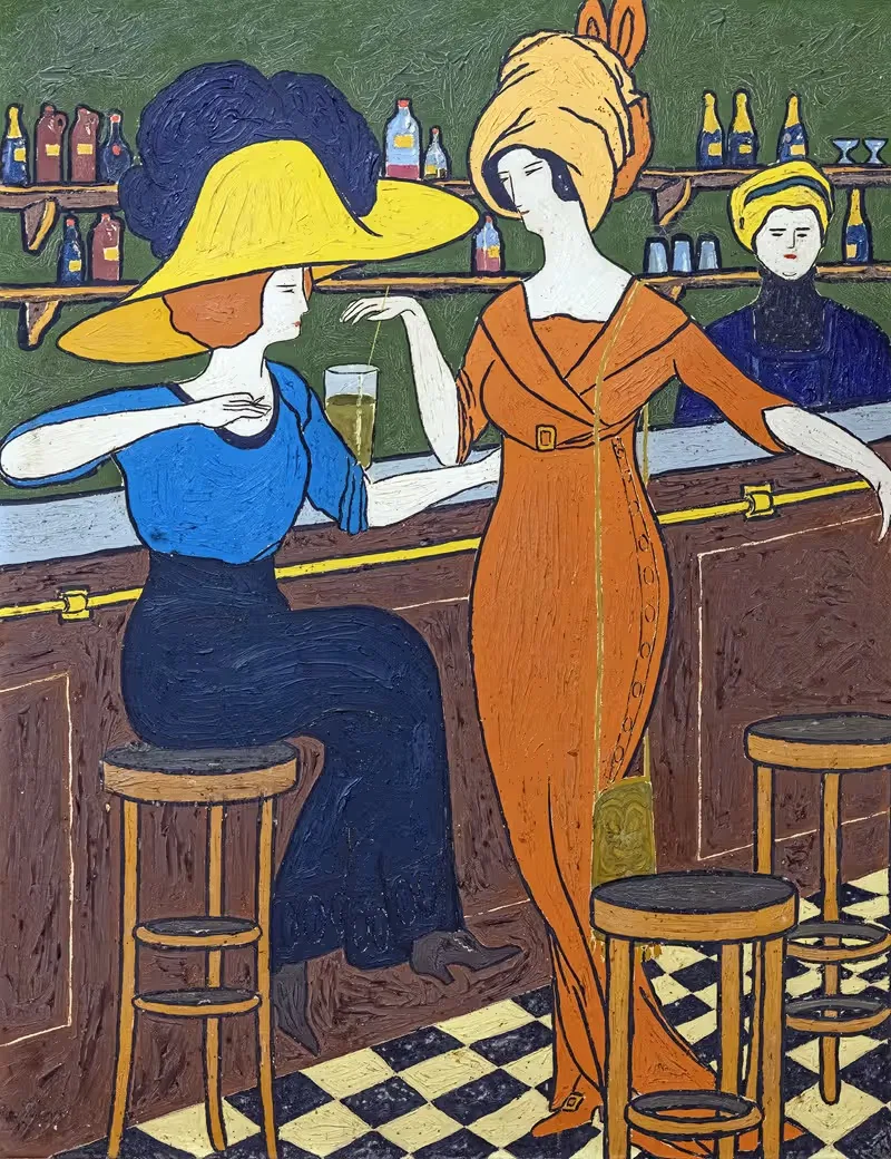 Women in cafe — Georges Gaudion