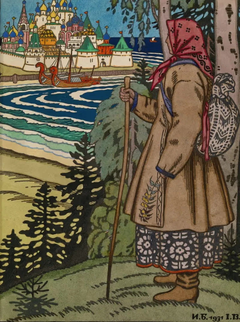 Крестьянская девушка by Иван Билибин, 1931 — digital art print download