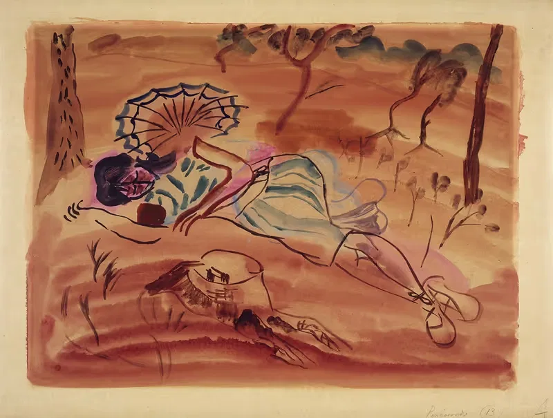 Сосновые леса (Под соснами) by Франсис Ходгкинс, 1931 — digital art print download
