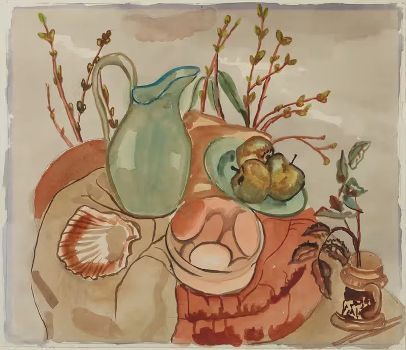 Натюрморт с яйцами и ивой by Франсис Ходгкинс, 1929-1930 — digital art print download