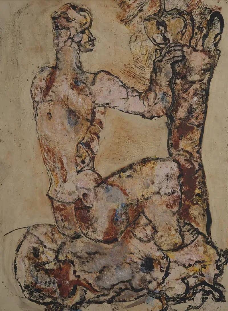 Sitting pink nude by Frits van den Berghe, 1928 — digital art print download